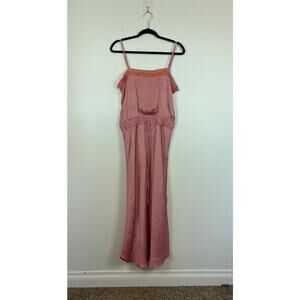 Flannel America Satin Pink Two Tone Cinch Waist Maxi dress 3 US Large